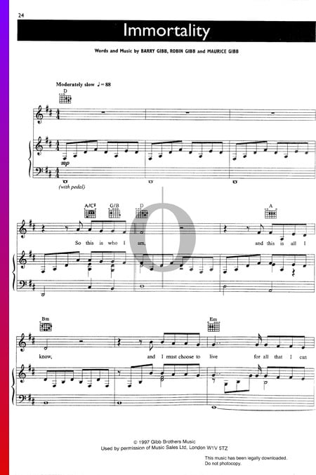Immortality Musik-Noten