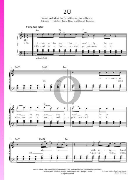2U Sheet Music