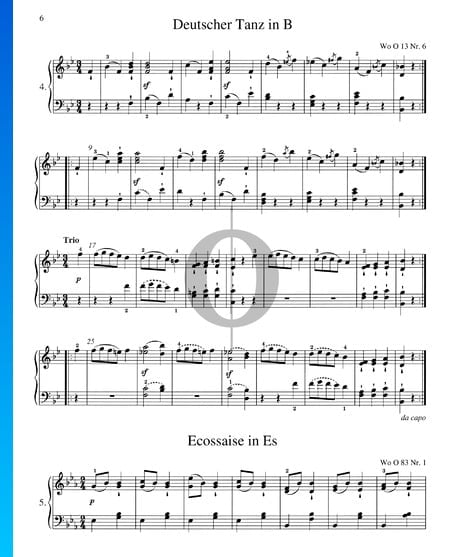 Danza, WoO 13 n.º 6 Partitura