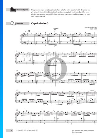 Capriccio in G-Dur, K 63 Musik-Noten