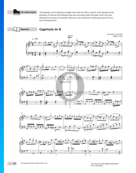 Capriccio in G Major, K 63 Sheet Music