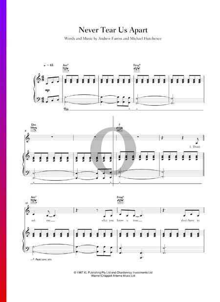 Never Tear Us Apart Sheet Music
