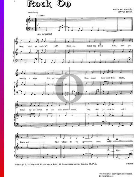 Rock On Musik-Noten
