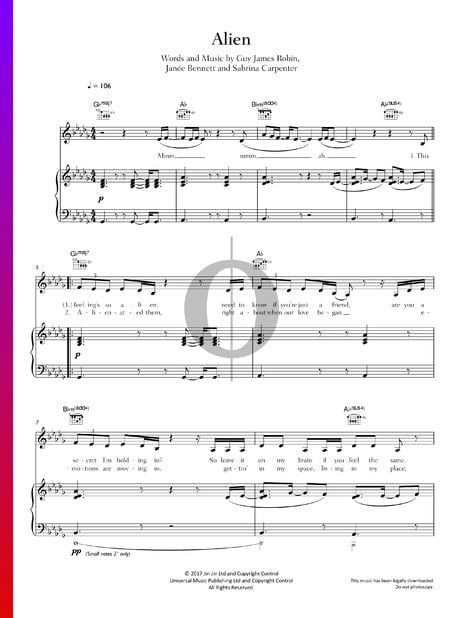 Alien Sheet Music