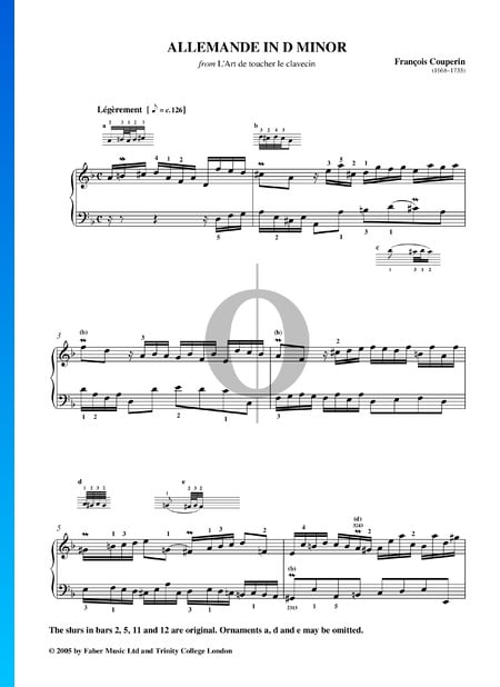 Allemande d-Moll Musik-Noten
