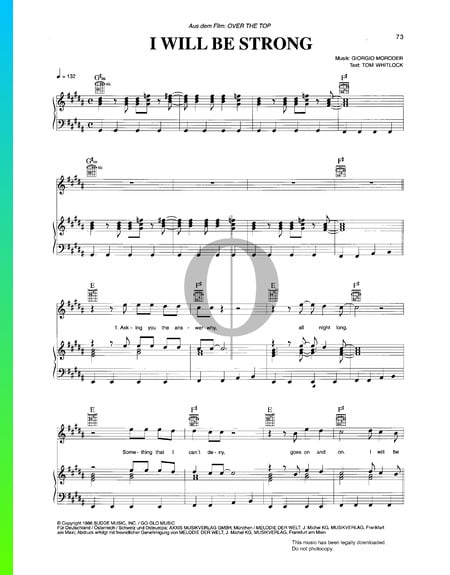 I Will Be Strong Sheet Music
