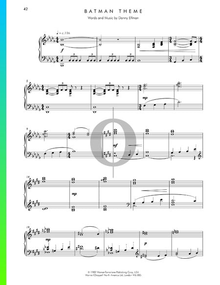 Batman Theme Sheet Music