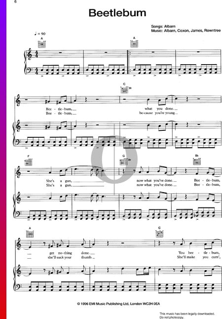 Beetlebum Sheet Music