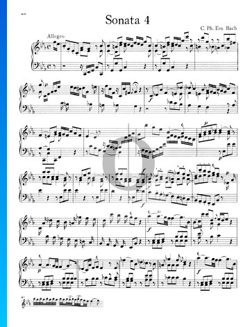 Sonata n.º 4, Wq 48: 1. Allegro Partitura