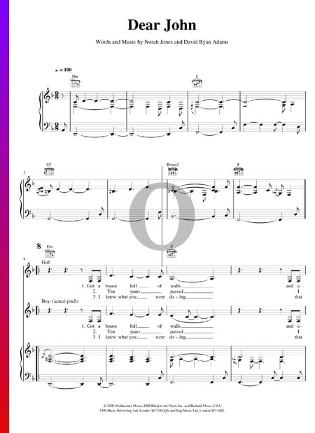 Dear John Partitura