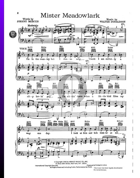 Mister Meadowlark Sheet Music