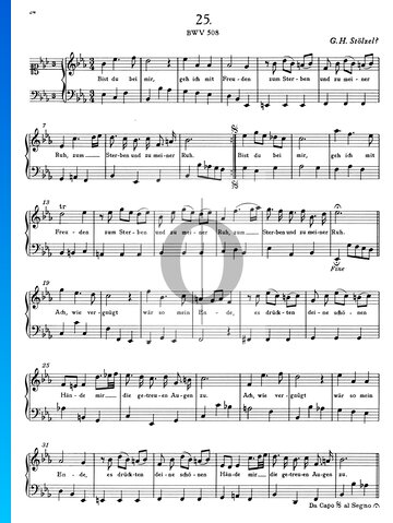 Aria: Bist du bei mir, BWV 508 Musik-Noten