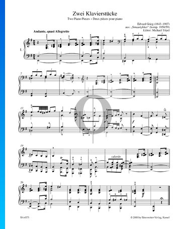 2 Piano Pieces, Smaastykker Sheet Music