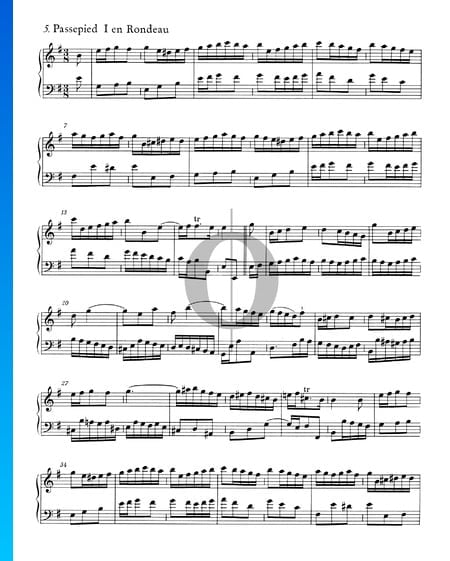 Englische Suite Nr. 5 e-Moll, BWV 810: 5./6. Passepied I und II Musik-Noten
