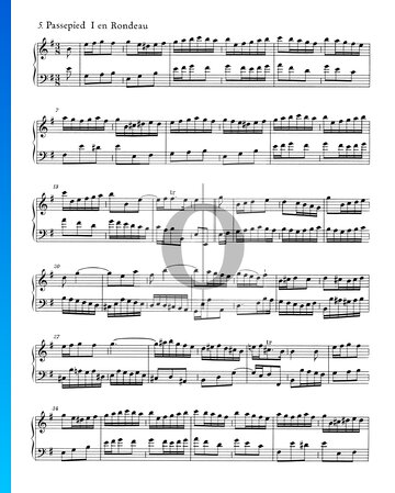 Suite inglesa n.º 5 en mi menor, BWV 810: 5./6. Passepied I y II Partitura