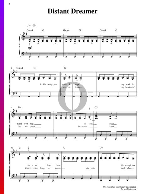 Distant Dreamer Sheet Music