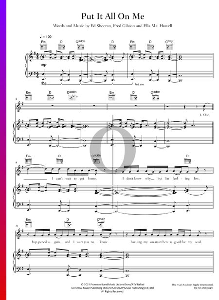 Put It All On Me Musik-Noten