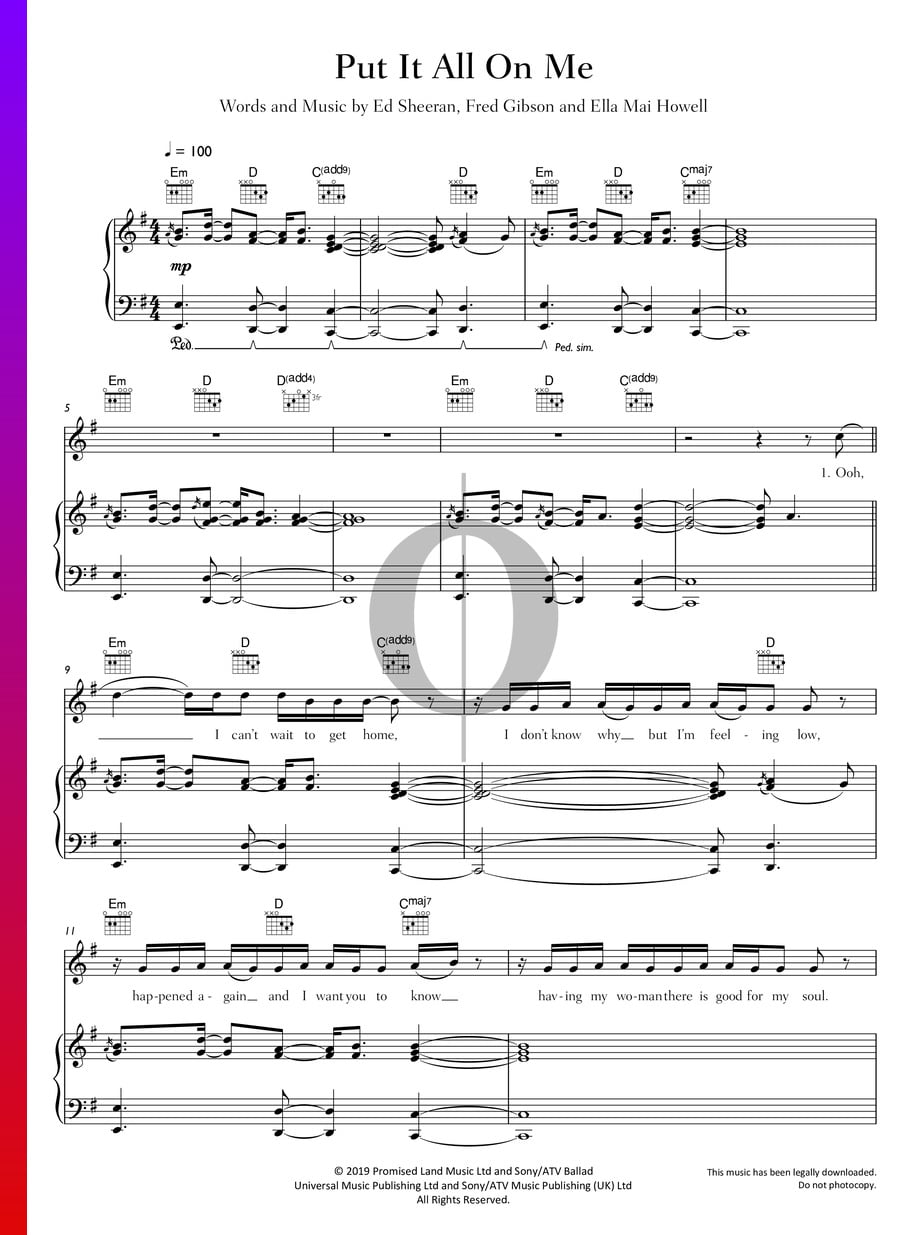 Put It All On Me Ed Sheeran Ella Mai Piano Sheet Music OKTAV put-it-all-on-me-ed-sheeran-ella-mai-piano-sheet-music-oktav