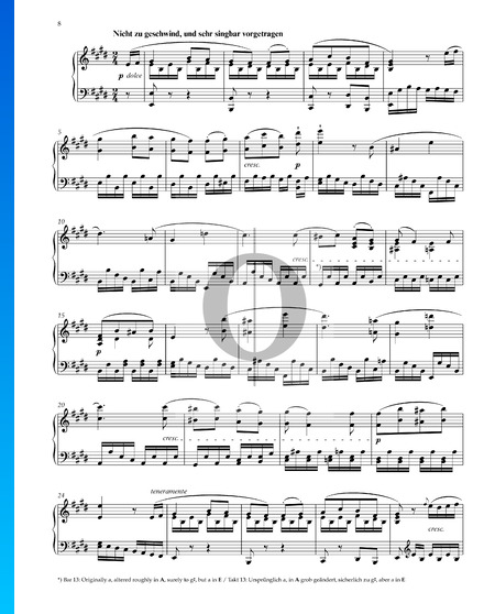 Sonate in e-Moll, Op. 90 Nr 27: 2. Satz Musik-Noten