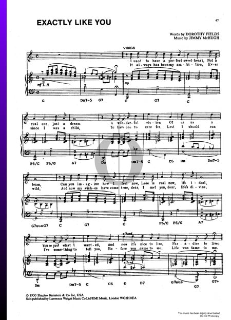 Exactly Like You Sheet Music