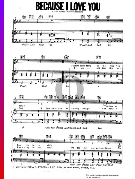 Because I Love You Sheet Music