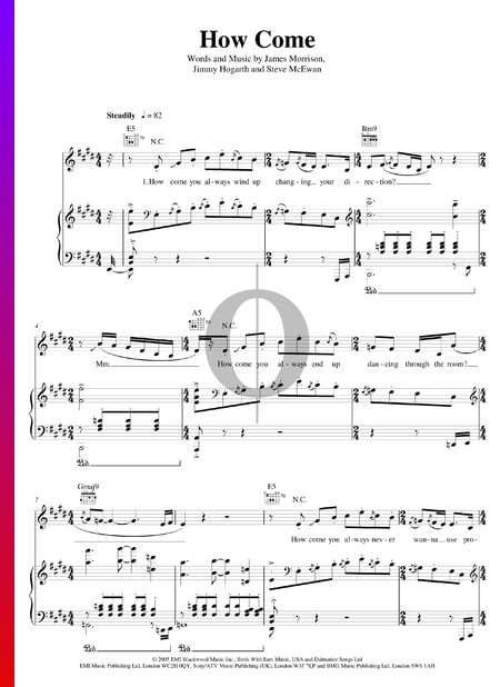 How Come Sheet Music