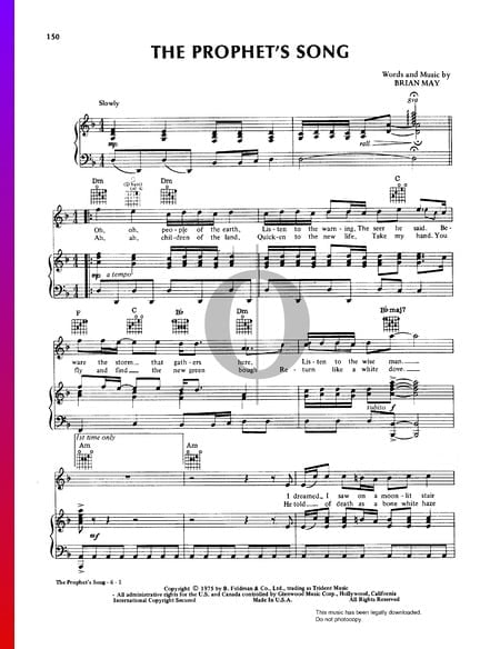 The Prophet's Song Musik-Noten