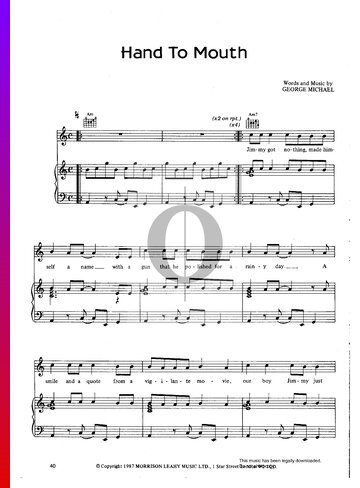 Hand To Mouth Sheet Music