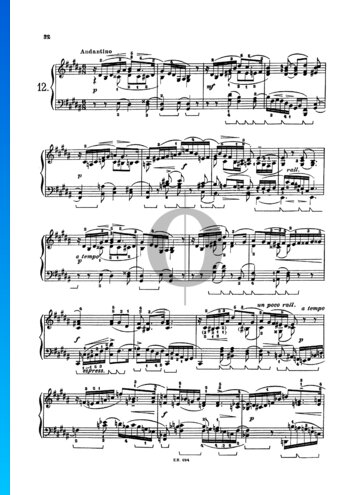 24 Preludes, Op. 37: No. 12 Andantino Partitura