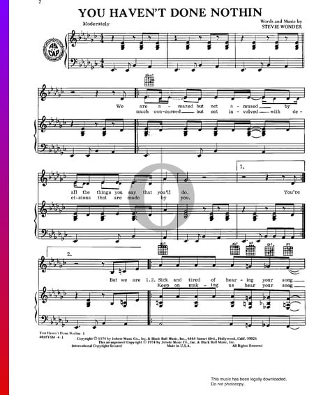 You Haven't Done Nothin' Musik-Noten
