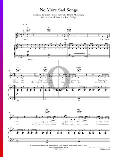 No More Sad Songs Sheet Music