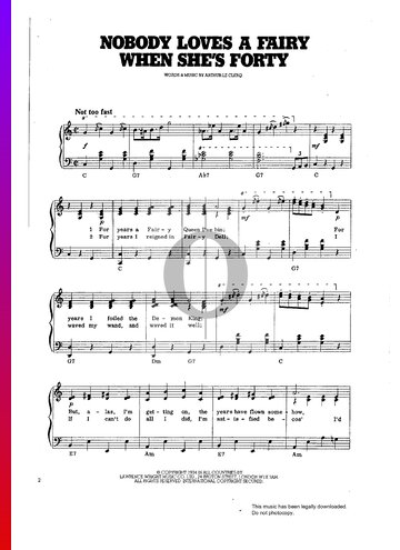 Nobody Loves A Fairy When She's Forty Partitura