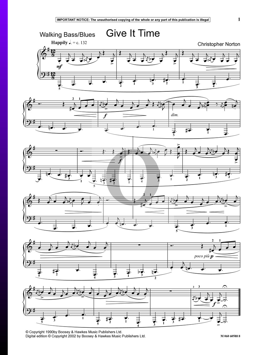 Give It Time (Christopher Norton) Piano Sheet Music - OKTAV