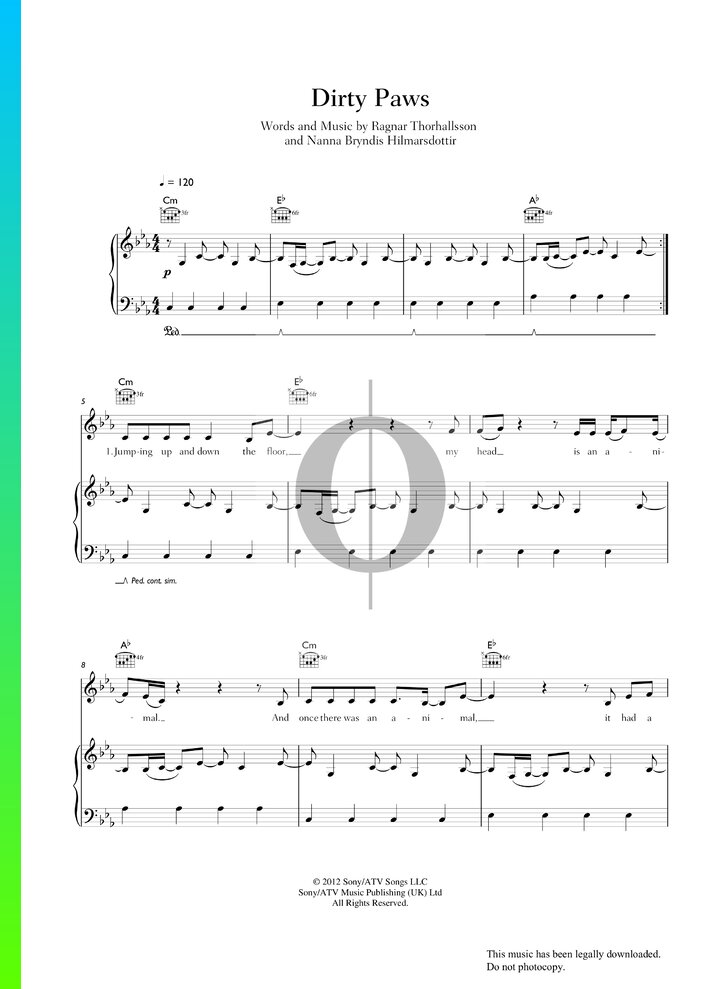 Dirty Paws Sheet Music from The Secret Life of Walter Mitty by Of ...