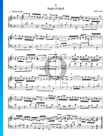 Suite d-Moll, HWV 436: 1. Allemande Musik-Noten