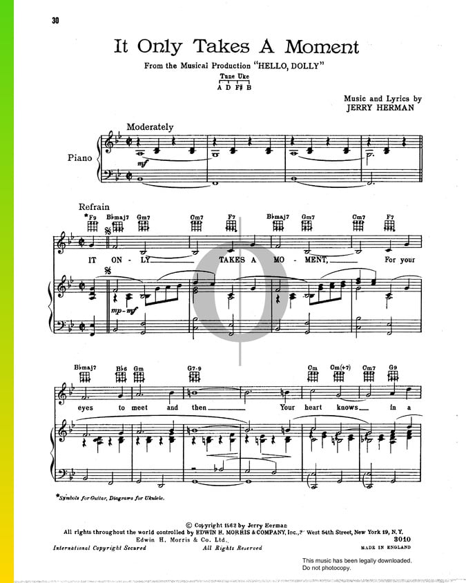 9 Sheet Music Downloads (PDF) & Streaming from "Hello, Dolly!" OKTAV