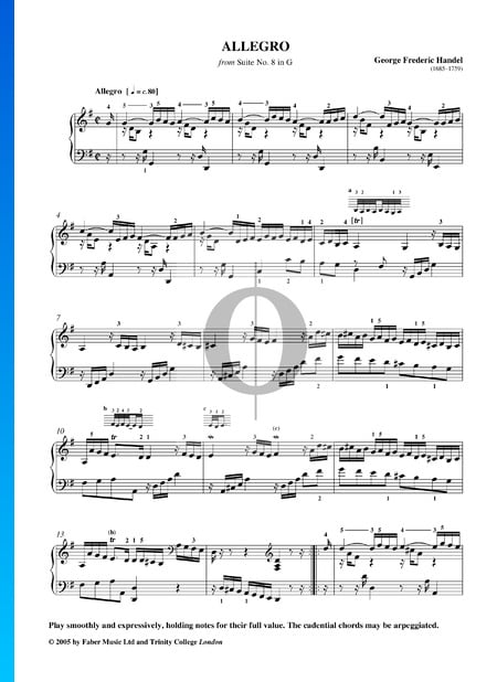 Suite en Sol Majeur, HWV 441: 2. Allegro