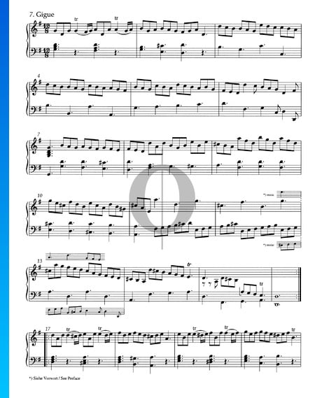 Suite G-Dur, HWV 441: 7. Gigue Musik-Noten