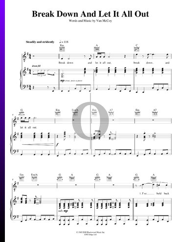 Break Down And Let It All Out Sheet Music