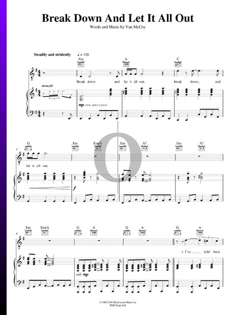 Break Down And Let It All Out Sheet Music