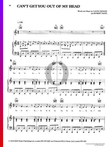 Can't Get You Out Of My Head Partitura
