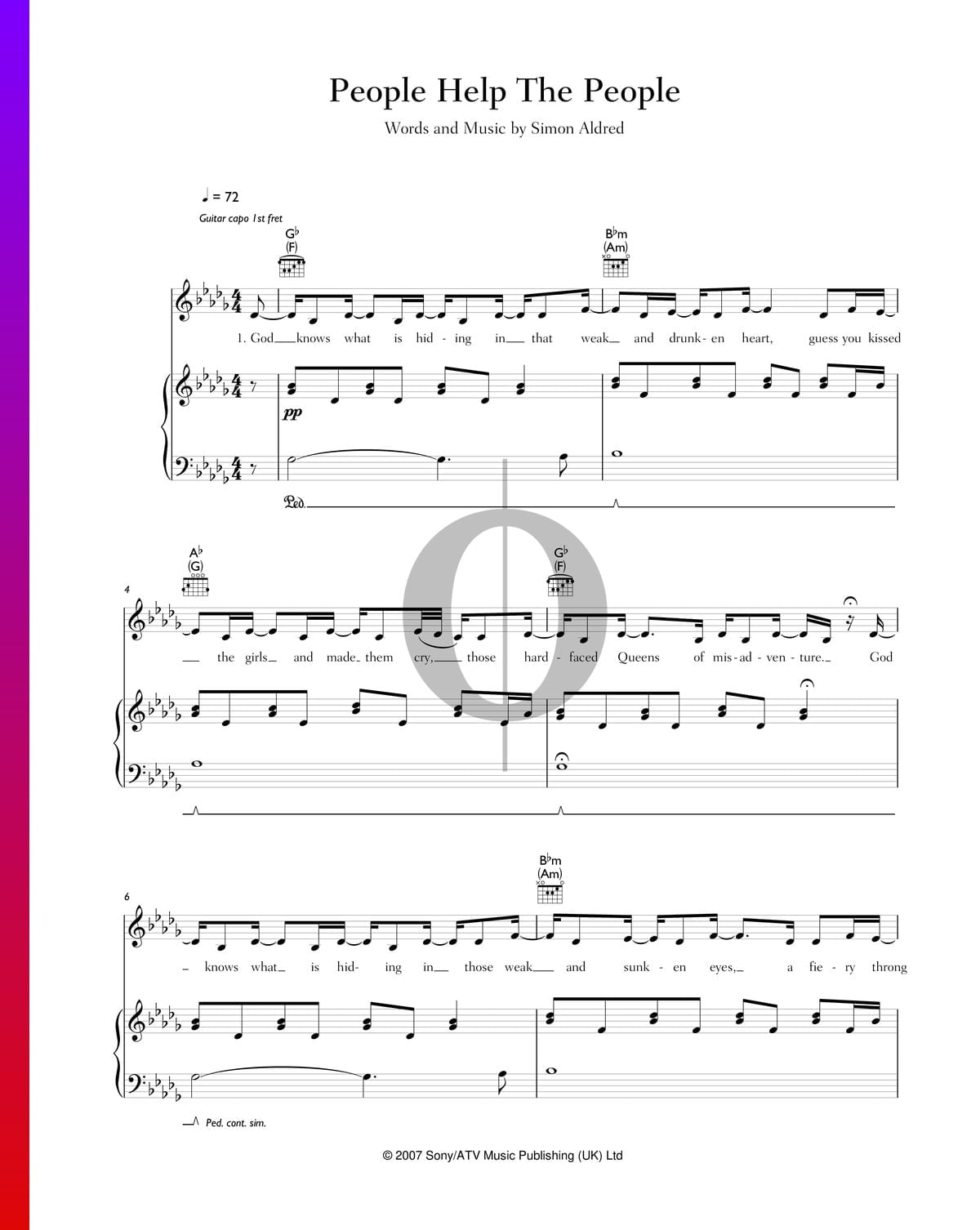 People Help The People Noten (Klavier, Gesang, Gitarre) von Birdy - PDF digitaler Zugang - OKTAV