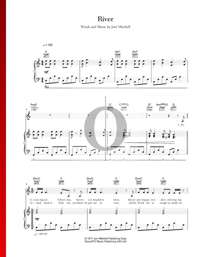 River Sheet Music (Piano, Voice, Guitar) - PDF Download & Streaming - OKTAV