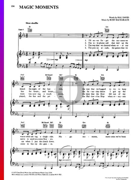 Magic Moments Musik-Noten