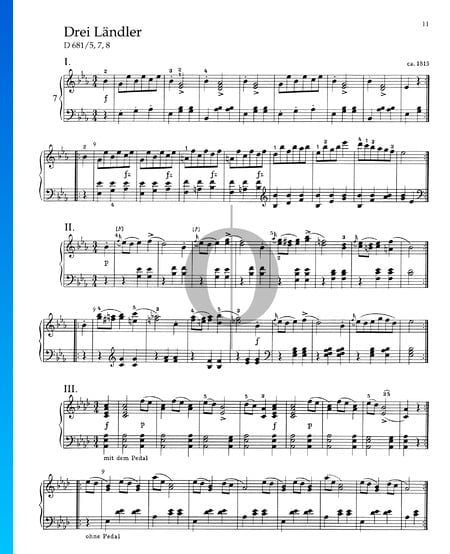 3 Ländler, D 681 / 5,7,8 Sheet Music