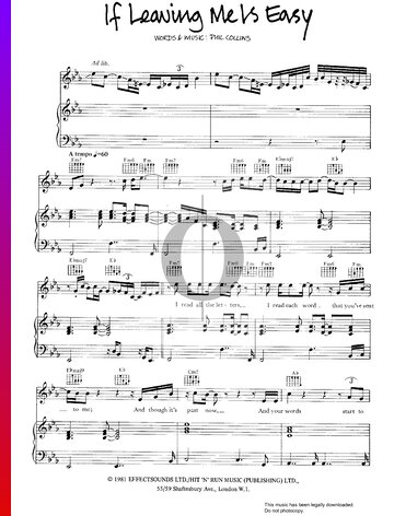 If Leaving Me Is Easy Sheet Music