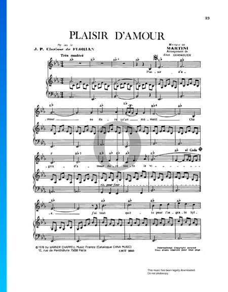 Plaisir D'Amour Musik-Noten