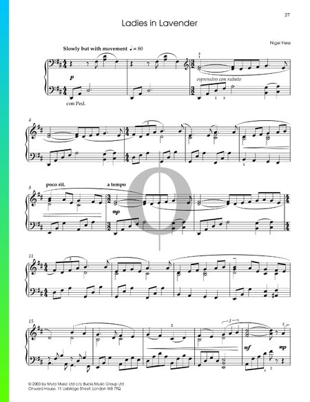 Ladies In Lavender Sheet Music