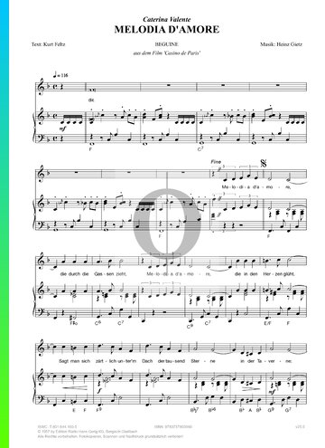 Melodia d'amore Sheet Music