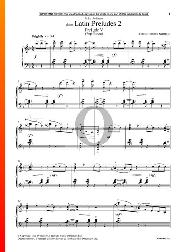 Latin Preludes 2: Prelude 5 (Pop Bossa) Partitura